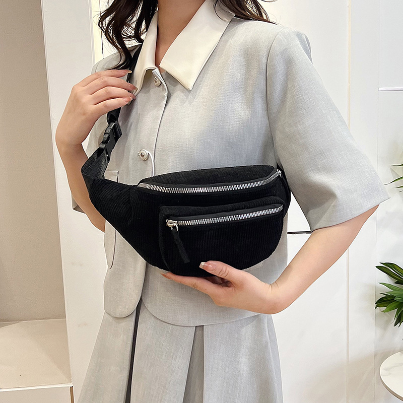 Bolsa de mensajero de moda casual estilo japonés pequeña mochila bolso de pecho crossbody bolso de hombro de las mujeres color sólido Moda estudiante deportes cintura bolsa