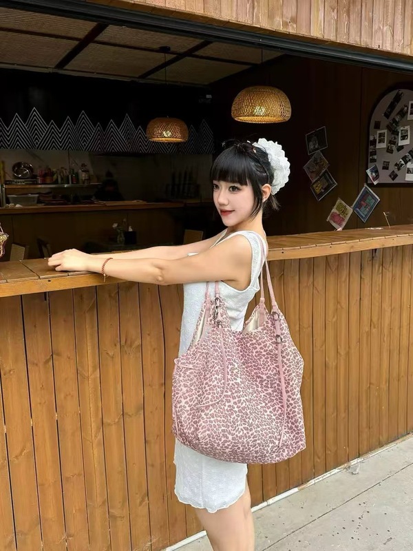 小众慵懒松弛感豹纹包包女2025新款通勤托特包大容量单肩包腋下包|undefined