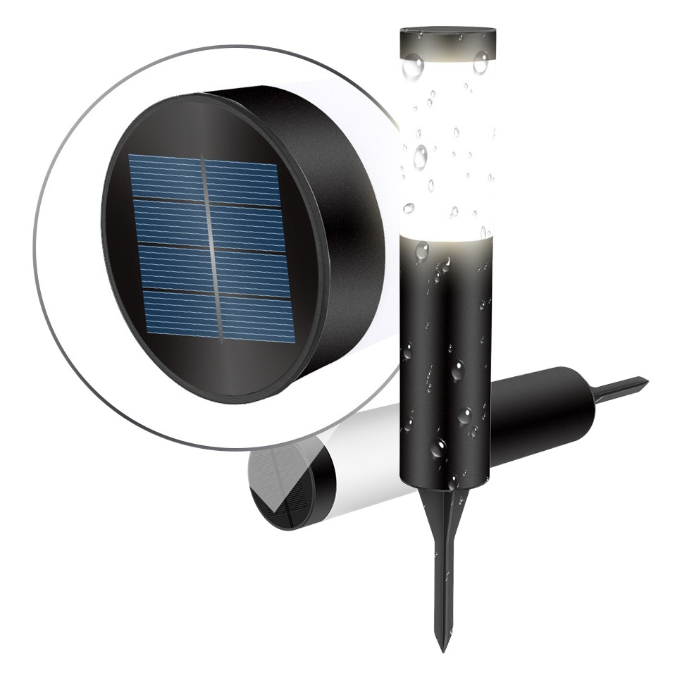 Transfronterizo solar lámpara de jardín al aire libre cilíndrico largo tubo en forma de lámpara de iluminación jardín impermeable lámpara de tierra LED lámpara de césped