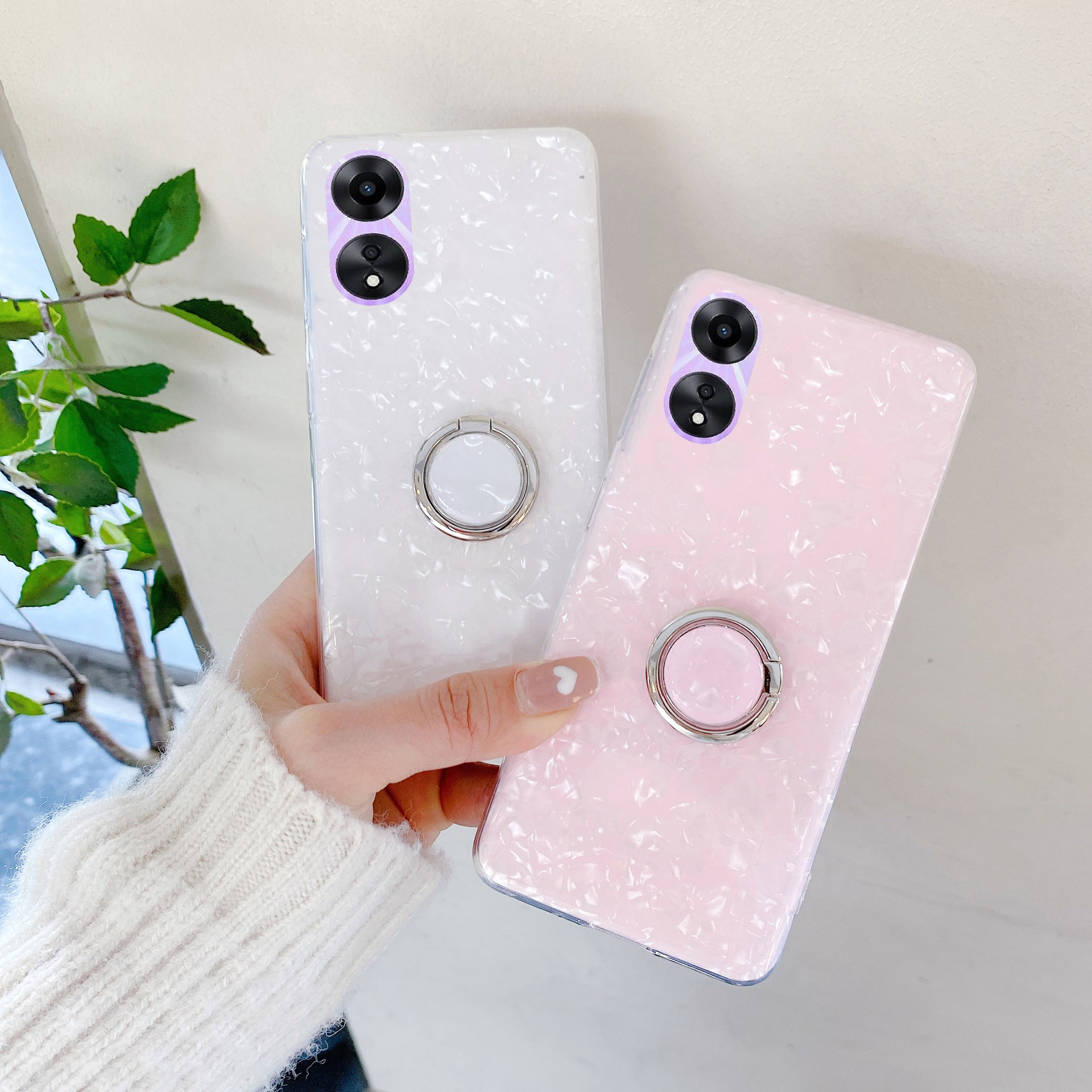 Shell pattern finger buckle with 500 pieces, suitable for fairy use Oppoa58 phone A78 case_voghion.com