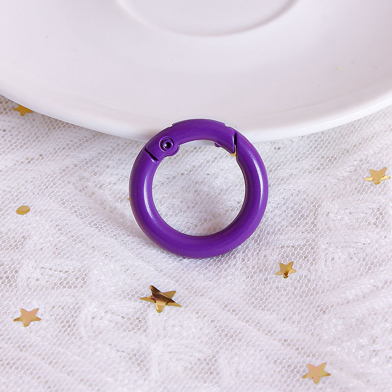 DIY ジュエリーアクセサリー 25 ミリメートル金属塗装カラースプリングバックル 34 ミリメートルスナップリングオープンリングラウンドキーホルダー|undefined