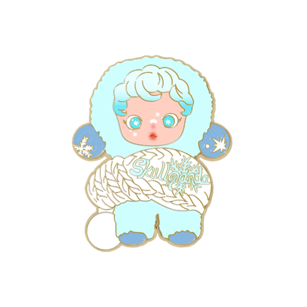 Animación animada DIMOO serie de insignia metálica Baby set Bubble Mart broches adornos de ropa lindos