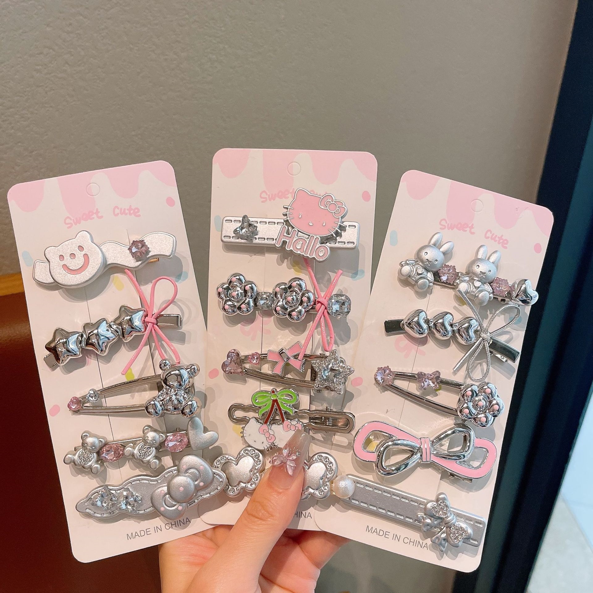 Clips de cabello para niños de plata, clips de bangs de metal, clips de boca de pato, clips de cabello para chicas calientes