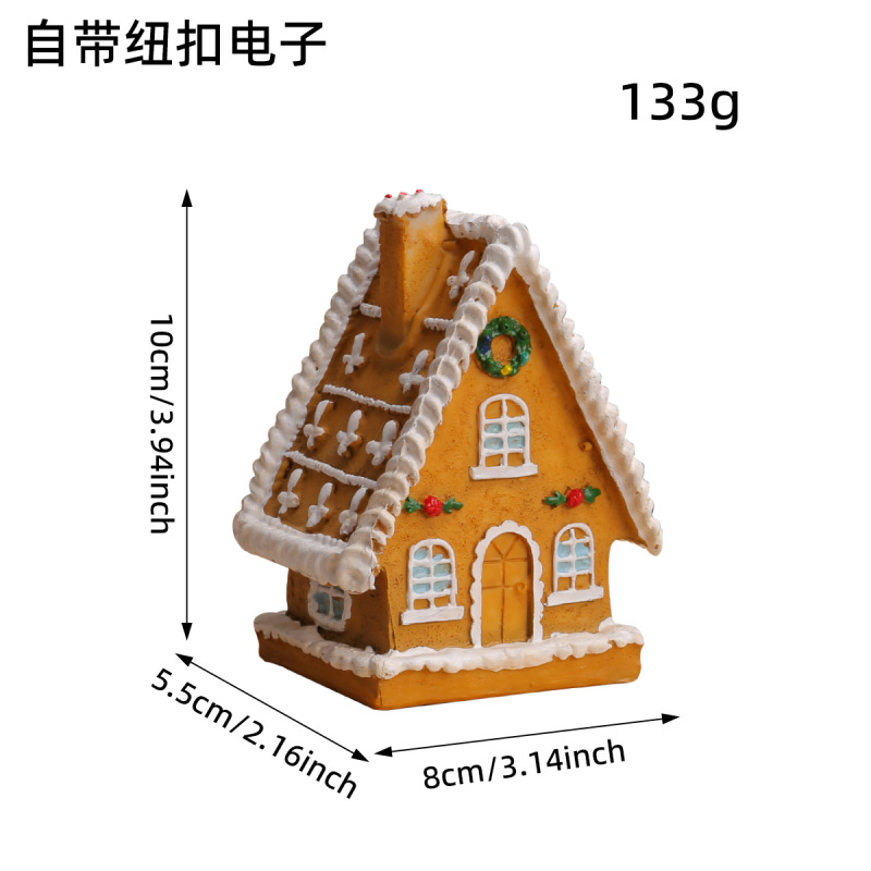 新しいクリスマス樹脂小さな家マイクロ風景 LED 発光ハウスクリスマスハウスデスクトップ装飾品クリスマス装飾|undefined