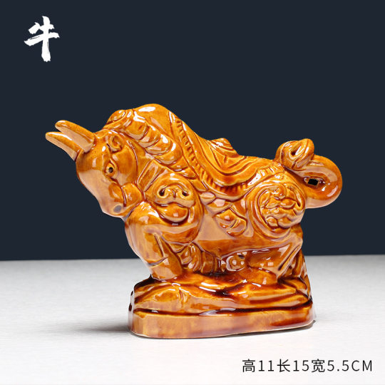 New ceramic twelve Zodiac ornaments rat Ox Tiger Rabbit Dragon Snake Horse Sheep Monkey chicken dog pig living room lucky home furnishings