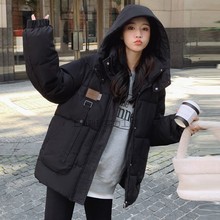 棉服女2023新款oversize面包服短款棉衣秋冬季外套加厚连帽棉袄潮