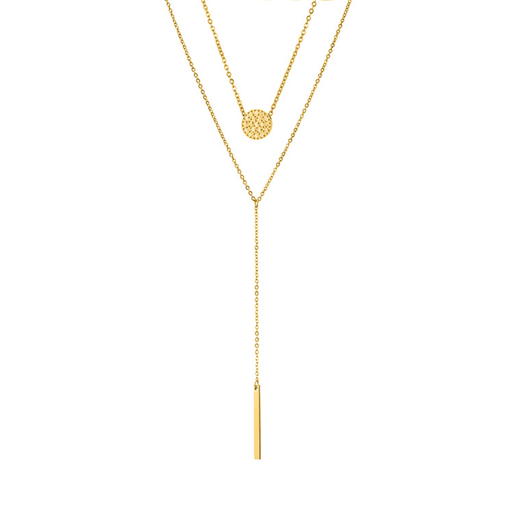 8g Weight 304 Stainless Steel Pendant Material Pendant Necklace Classification 304 Stainless Steel Chain Material Simple Style Geometric Stainless Steel Pendant Necklace
