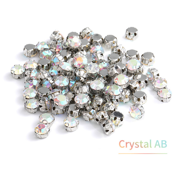 3D Claw Drill Thickeneded White K Claw Round Hand-Sewn Diamond Colorfuled Glass Rhinestone DIY Wedding Clothing Shoe Decoration with Diamond Accessories