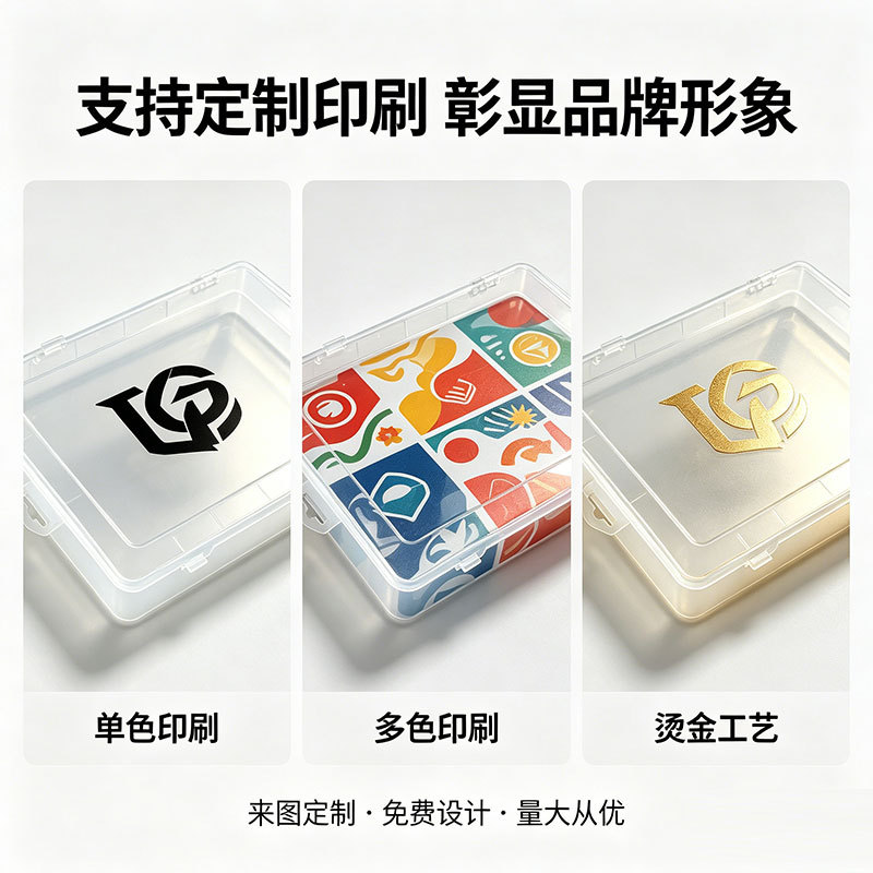 Fábrica en stock transparente PP plástico rectangular Flip caja de embalaje componentes electrónicos herramienta archivo caja de almacenamiento