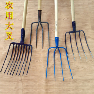 Fork, Agricultural Iron Fork, Manure Fork, Straw Fork, Garbage Steel Fork, Digging Fork, Agricultural Tool, Multi-Prong Fork, Straw Fork, Steel Fork