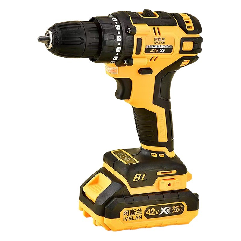 Juego de Taladro Atornillador Eléctrico Inalámbrico Aslan, Recargable, de Doble Velocidad, 12V, con Batería de Litio