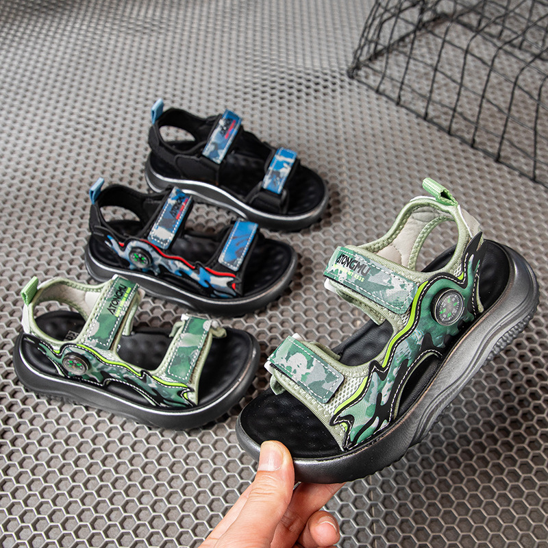 Boys sandals 2025 summer new large children's soft bottom school student shoes beach shoes wholesale