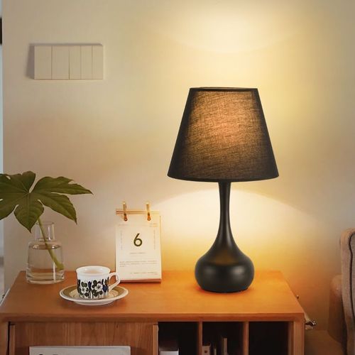 Fabric table lamp bedroom bedside lamp Nordic retro bedside counter lamp high-end warm atmosphere night light