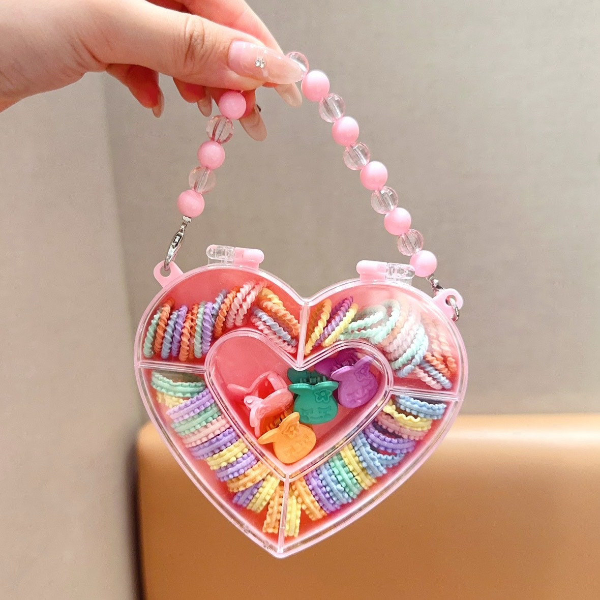 Set de combinación clip mariposa y anillos de toalla, gomas elásticas sin costuras – estilo coreano nuevo.