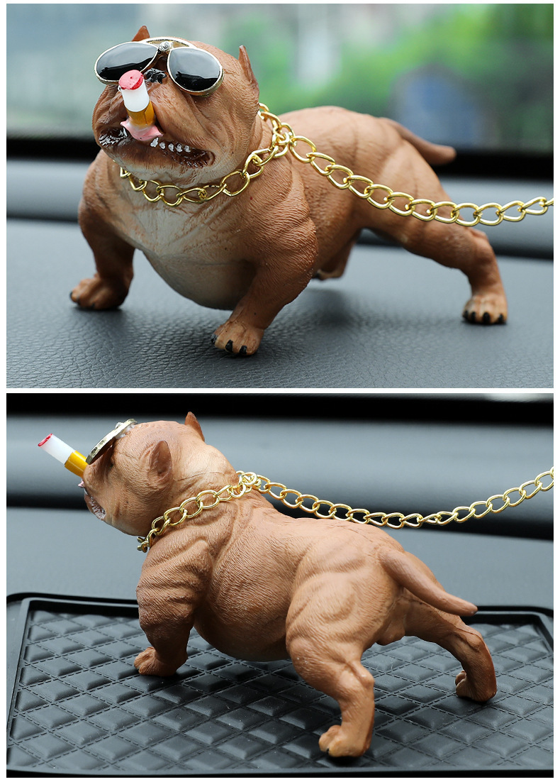 Tiktok Internet Celebrity Car Accessory Oversized Bully Dog Dashboard Decoration Car Interior Ornament