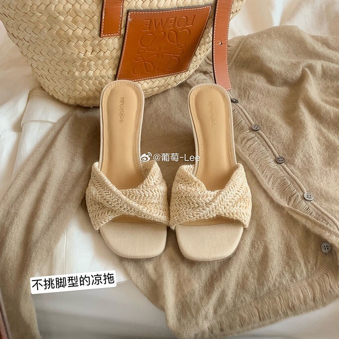 Grape Mom's New Style 8cm Wedge Heel French Resort-Style Square-Toe Cross-Strap Espadrille Mules for Outdoor Wear Grape Mom's New Style 8cm Wedge Heel French Resort-Style Square-Toe Cross-Strap Espadrille Mules for Outdoor Wear