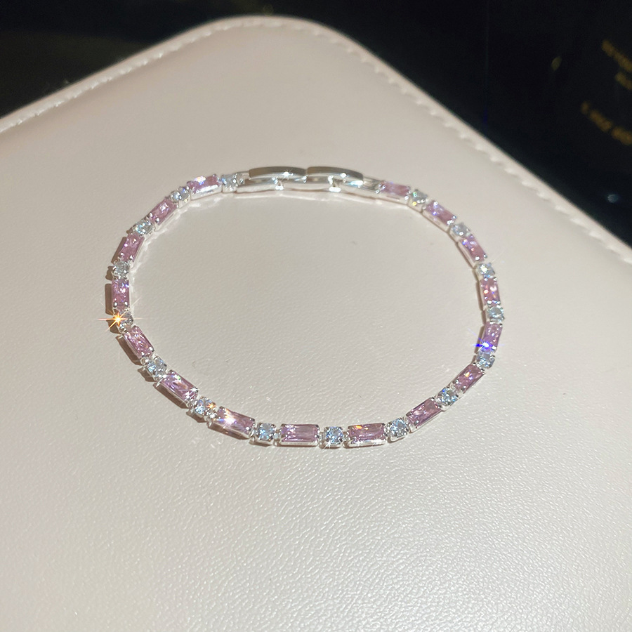 Pulsera de hebilla rectangular de piedra de silicio ligera de lujo nicho de alta sensación pulsera simple temperamento elegante alta sensación joyería
