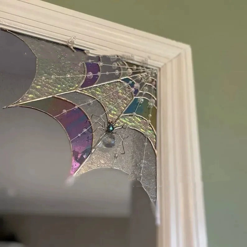 Трансграничные эксклюзивны для нового фестиваля паутина цветные окна подвески Хэллоуин дома паутина дверные украшения