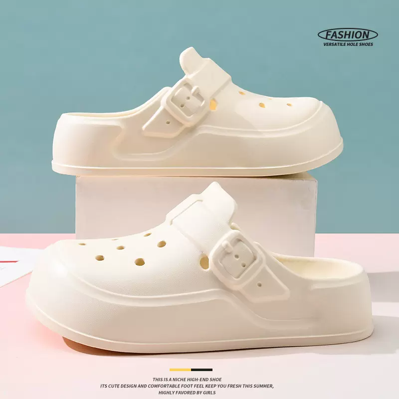 包头拖女夏厚底防滑透气踩屎感拖鞋 EVA不臭脚耐磨外穿沙滩洞洞鞋