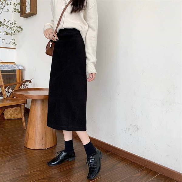Black summer professional long skirt