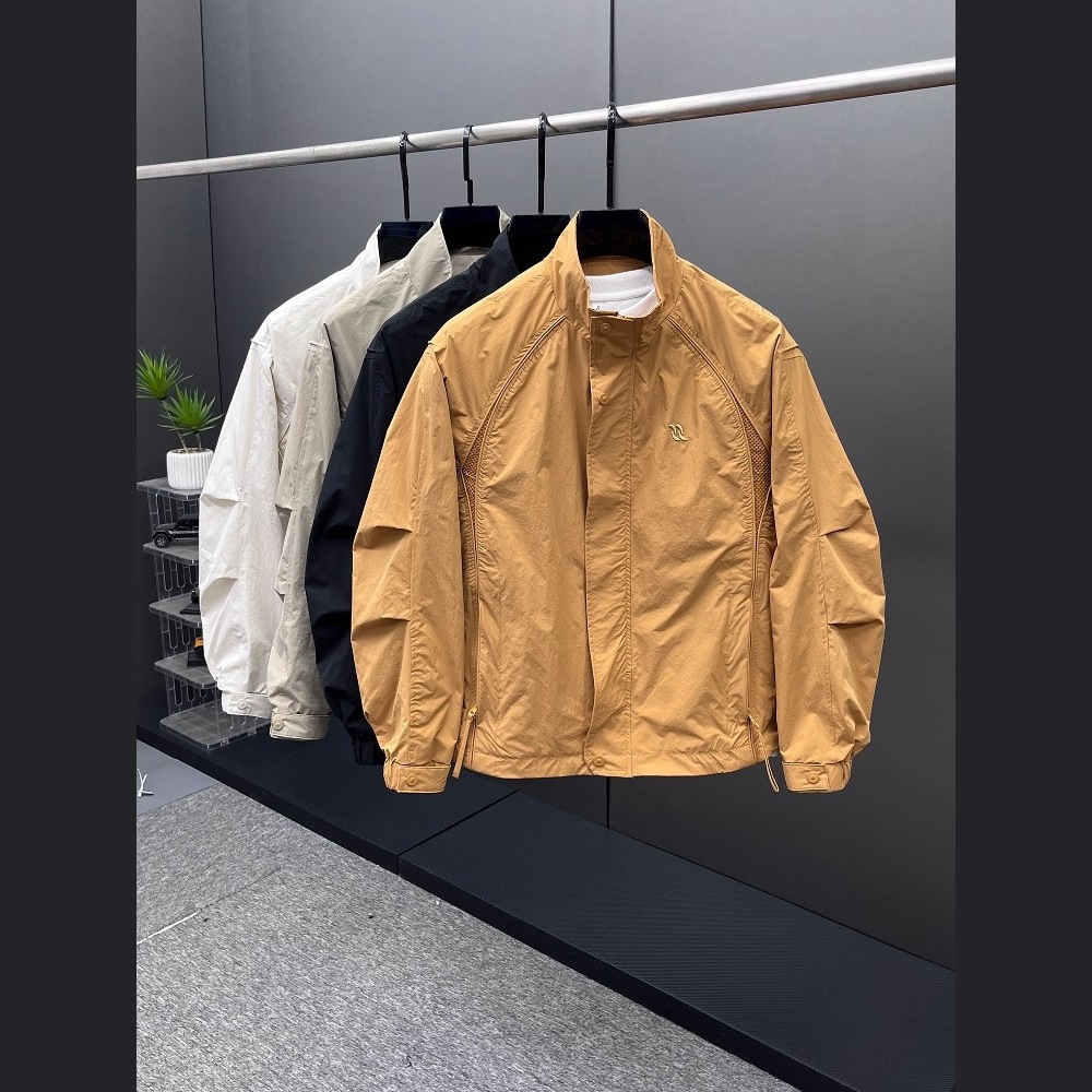 Spring and Summer New Youth Splicing Outdoor Jacket Men's Trendy Brand Stand Collar Casual Versatile Spring Jacket Men's