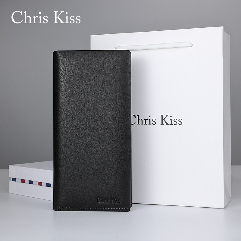 Chris Kiss High-End Men's Genuine Wallet Long Genuine First Layer Cowhide Luxury Brand Wallet Men Wholesale