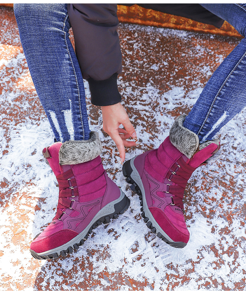 Women's Snow Boots Plush Lined Warm Winter Cold Resistant Boots_voghion.com