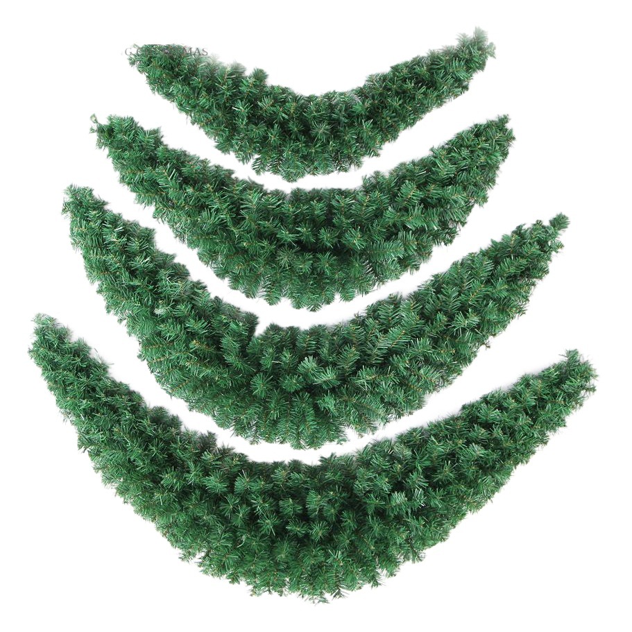 Adornos Navideños Transfronterizos de 90/120/150 cm, Luna Creciente Blanca y Verde, Adornos Colgantes de Ratán de PVC