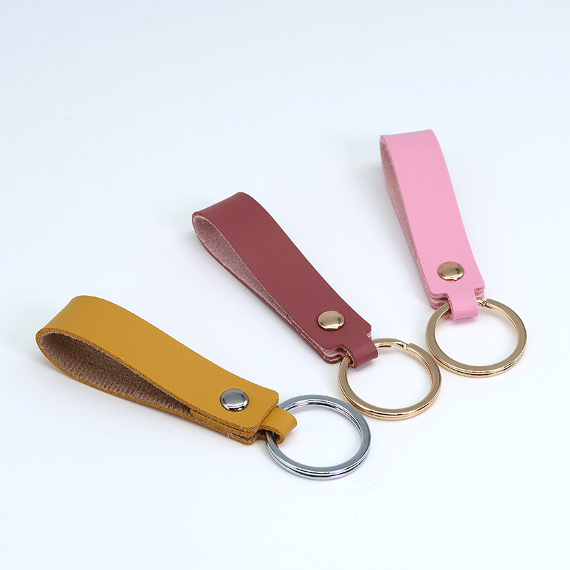 Pu Leather Keychain Accessories, Bag Pendant, Business Gift, Leather Car Key Ring Ornament, Modern and Simple