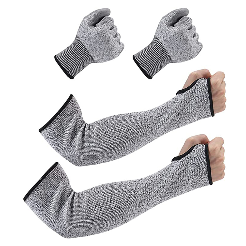 亚马逊现货 5级防割护臂防砍袖套HPPE防划伤玻璃搬运安全护袖舒适