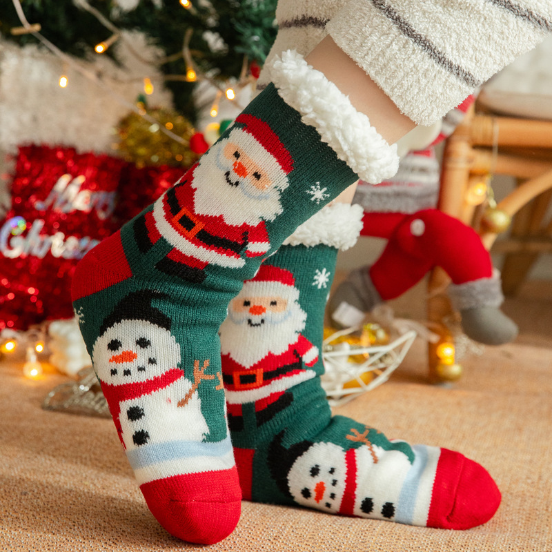 Calcetines de lana de cordero para mujer, para invierno y Navidad, calcetines antideslizantes para adultos, para interiores, para la nieve, para la alfombra, para el hogar. image 13