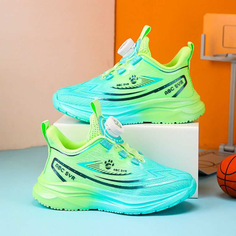 Calzado deportivo para niños, malla, transpirable, nuevos zapatos para correr con botones para niños, zapatos para correr ligeros y resistentes al desgaste de primavera y otoño para estudiantes