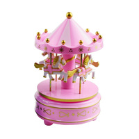 Carousel music box cake decoration ornaments music box children's birthday decoration accessories diy creative party