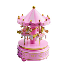 回転トロイの木馬オルゴールケーキ装飾オルゴール子供誕生日装飾アクセサリーdiyクリエイティブパーティー