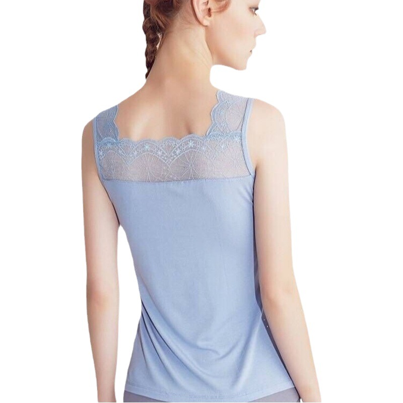 2024 de las mujeres de borde de encaje francés manmiao V-cuello de fondo chaleco cómodo suave sexy fresco 5-color chaleco