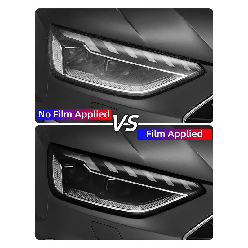 Car TPU blackened headlight film, TPH taillight color change film, transparent light blue, light black, self-healing protective scratch-resistant film
