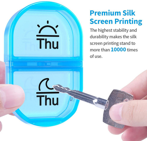 亚马逊7天14格每周药片收纳盒 AM PM每日2次维生素药物口袋药盒