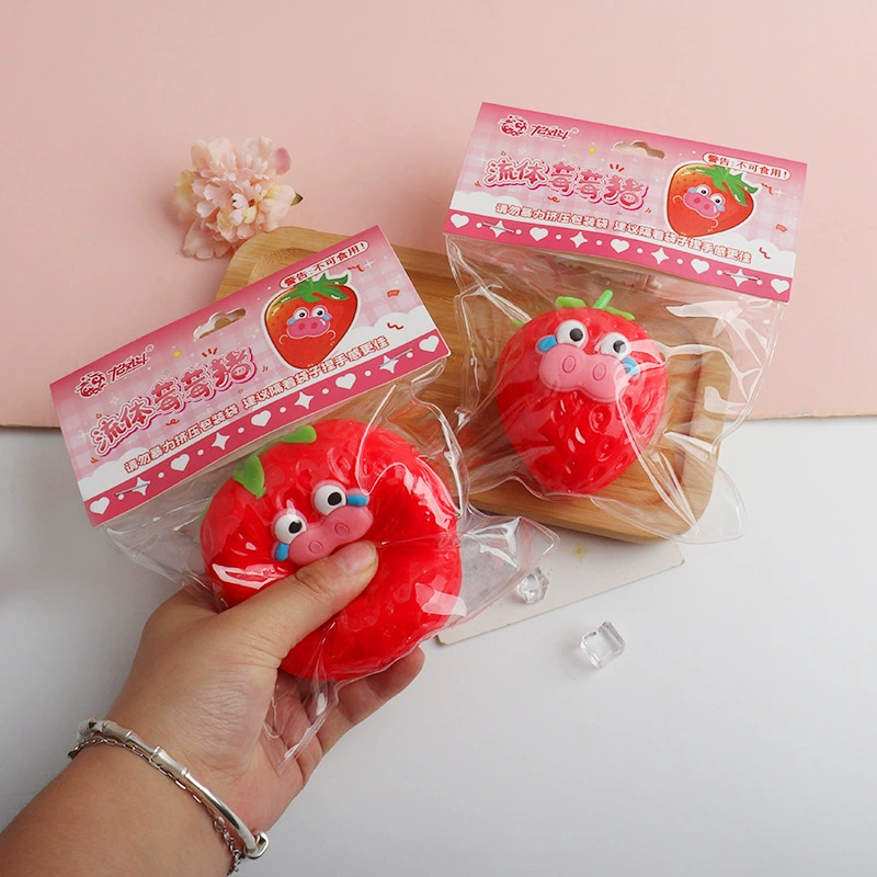 Игрушка, клубника, слизь, антистресс, борьба со скукой