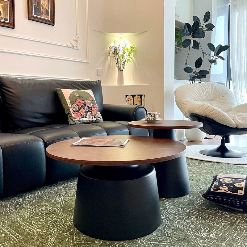 Living Room Coffee Table, Cream-Style Home Furniture, Round Side Table, Trendy Modern Minimalist Small Tea Table for Small Apartments Living Room Coffee Table, Cream-Style Home Furniture, Round Side Table, Trendy Modern Minimalist Small Tea Table for Small Apartments