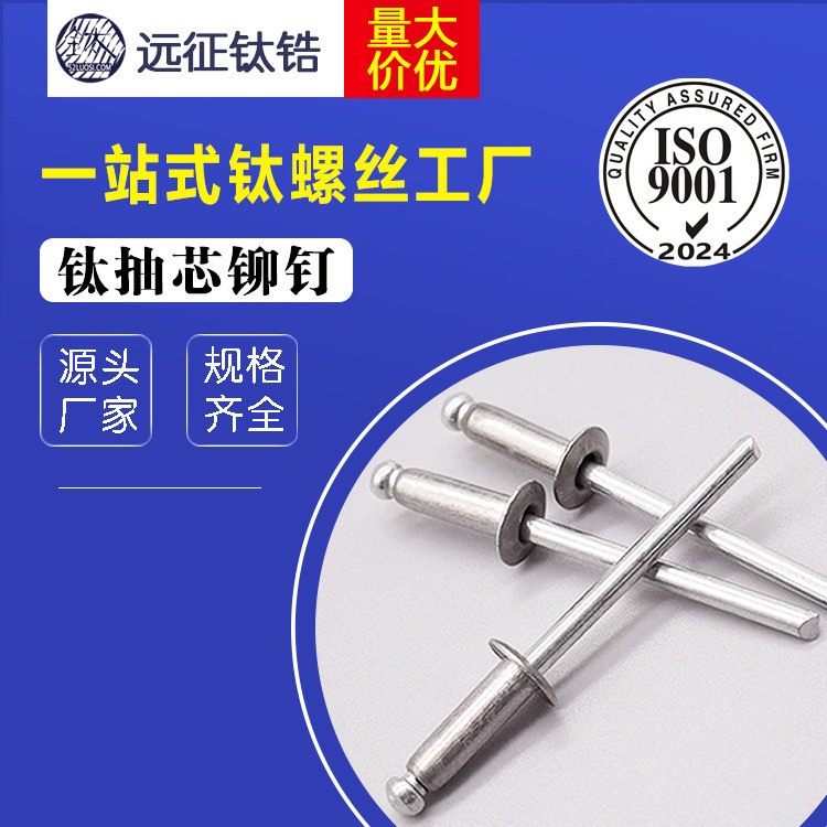 厂家现货直销 钛抽芯铆钉 2.9*10 纯钛拉铆钉 钛拉钉 多规格批发