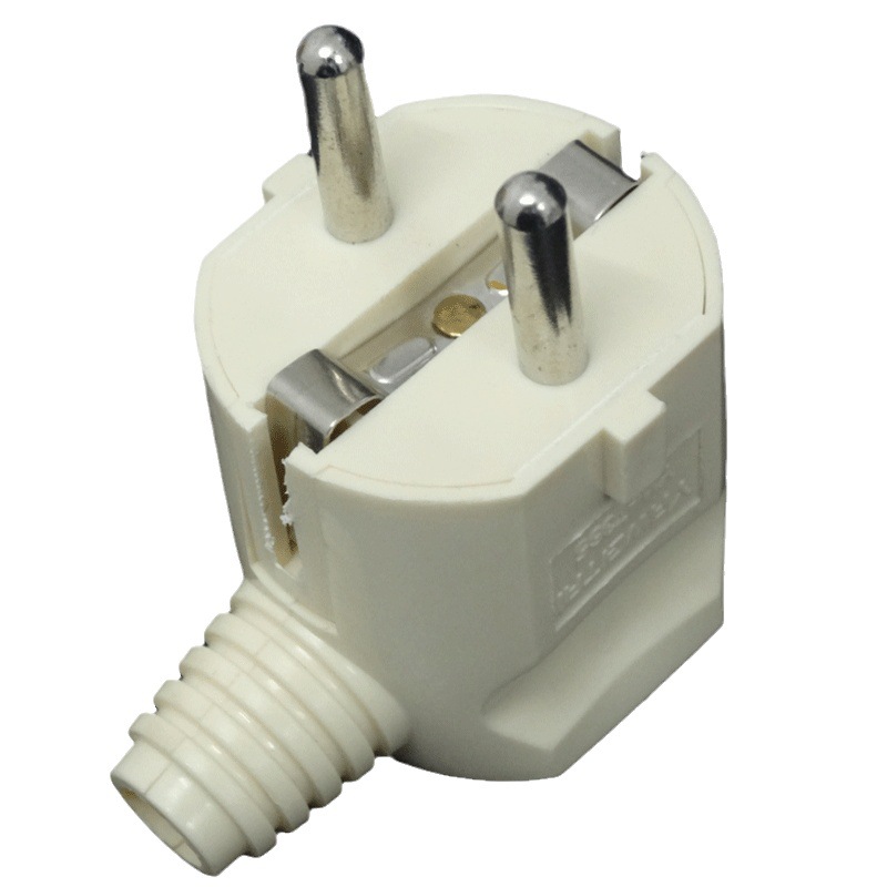 供应烟斗型韩国转接头 德国组装插头 二芯锁螺丝欧规电源线插头