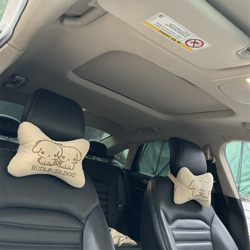Car Pillow, Lumbar Support, Four-Piece Set, Seat Pillow, Neck Pillow, Back Cushion, Car Accessories, Cute Cartoon Design