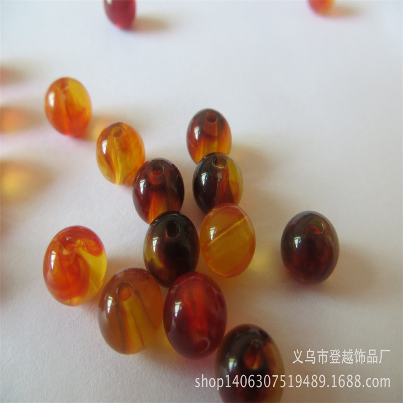 acrylic amber plastic round beads