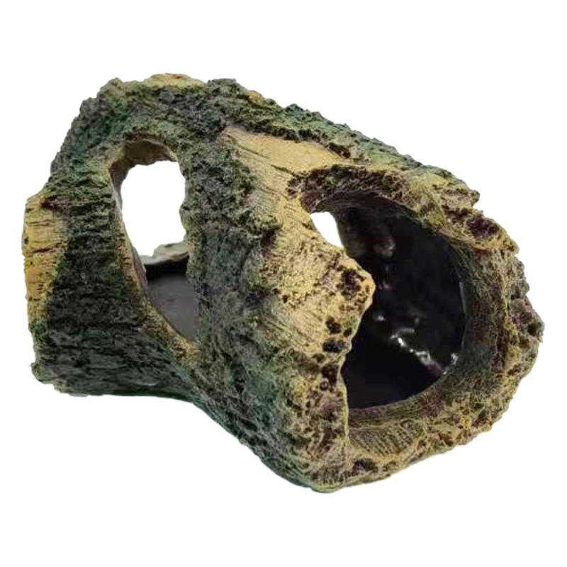 Decoración para Peceras, Cueva de Escondite, Simulación de Corteza de Árbol, Cueva de Resina, Agujero Hueco en el Árbol, Tronco de Árbol, Casa de Escondite para Reptiles, Peces y Camarones