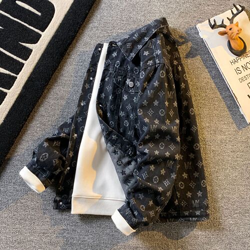 Men's denim jacket, sophisticated style, couple's set top, spring and autumn season, cool handsome men's clothing jacket, trendy
