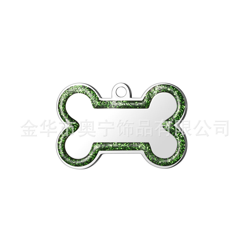 Fuente transfronteriza perro anti-perdida tarjeta de perro hueso de acero inoxidable borde de polvo flash tarjeta de mascota tarjeta de metal tarjeta láser