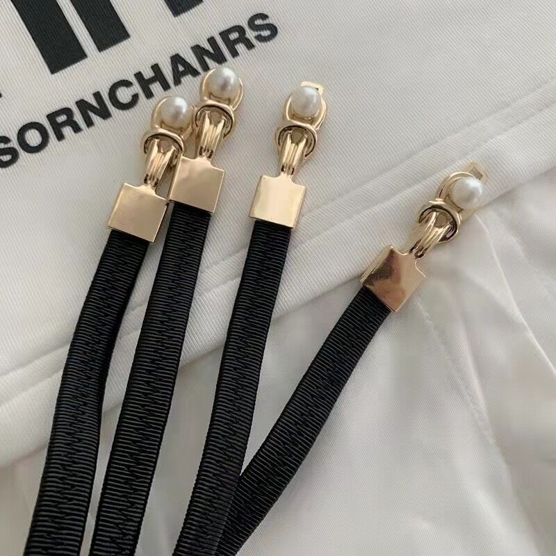 Pu Leather, Alloy Material Retro Solid Color Pu Leather Alloy Plating Inlay Pearl Women's Leather Belts