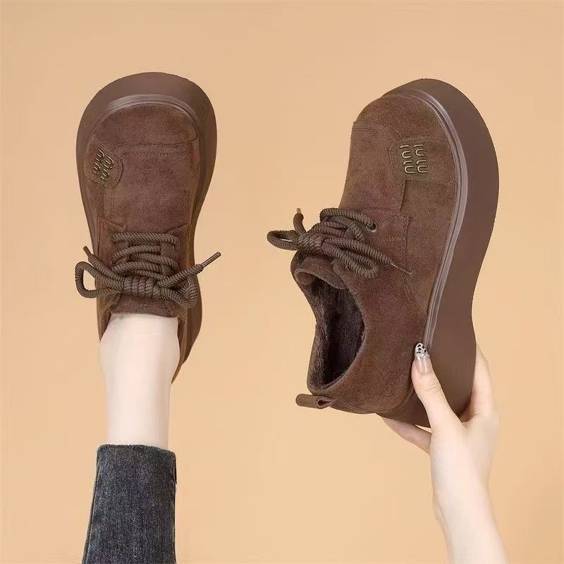 Mocasines con Plataforma y Forro de Terciopelo para Mujer de Terciopelo y PVC para Uso Casual image 7