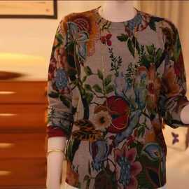 一件代发直播爆款2025新款秋冬百搭时尚圆领长袖绒衫宽松显瘦女装