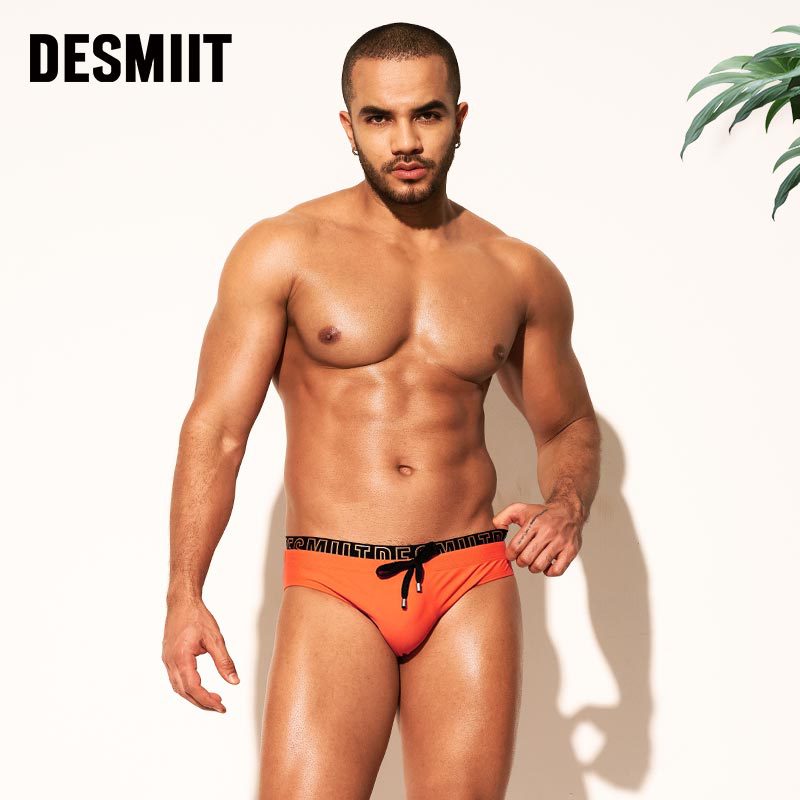 Cross-Border Supply of Desmiit Men's Anti-Embarrassment Triangle Swim Trunks, Low-Rise Sexy S3418
